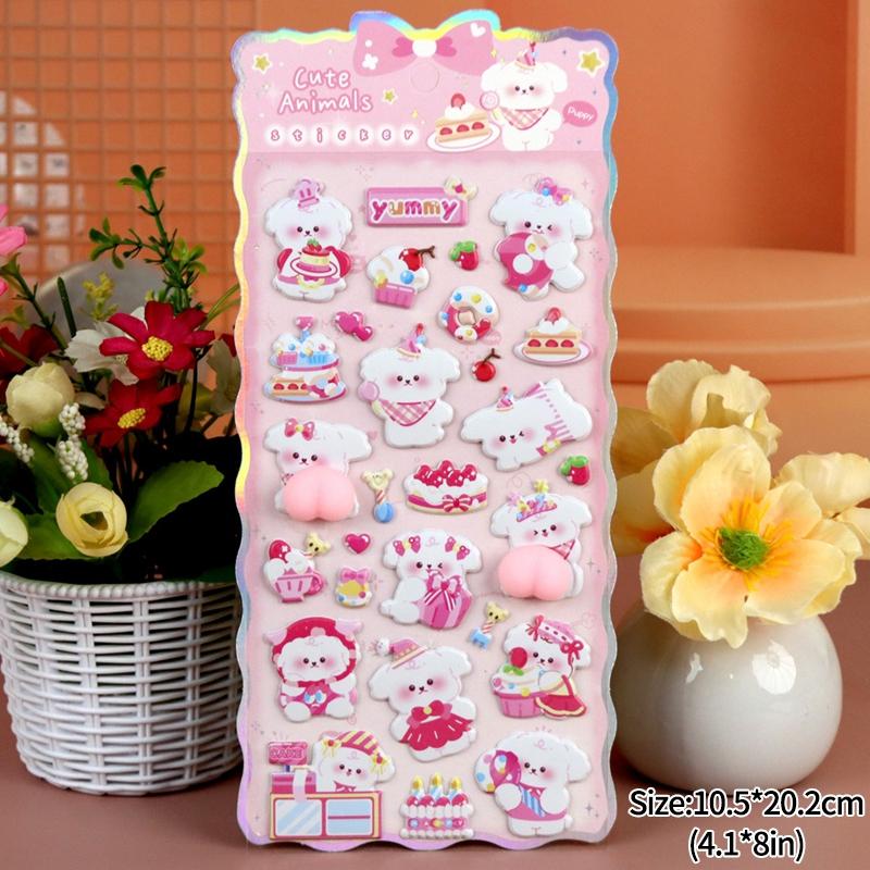 Funny Puppy Shiba Inu Dog Sticker 3D Cute Dog Silicone Belly Puppy Stickers Mobile Phone Decoration Party Favor Kids Gifts