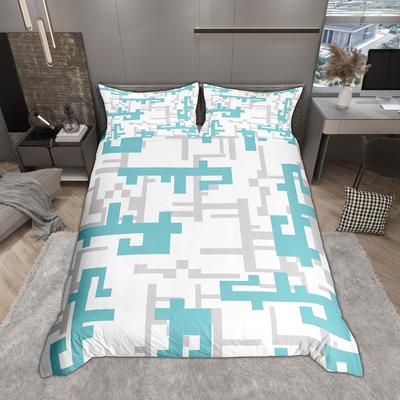 Homewish Modern Abstrakt Kunst Bettbezug Set 2-teilig/3-teilig, Geometrische Ästhetik Bettwäsche, Zeitgenössisches Kunstwerk Bettdeckenbezug Set