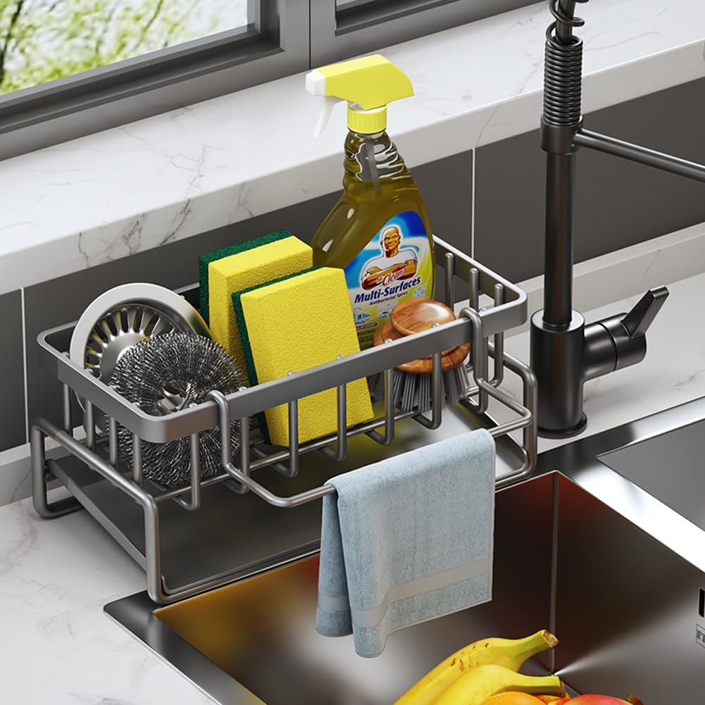 

Kitchen Sink Storage Rack, Carbon Steel Construction, Movable Design, Tool-Free Assembly, for Cleaning Supplies Organization (DARK GRAY,M 1 pcs&1-tier) темно-серого