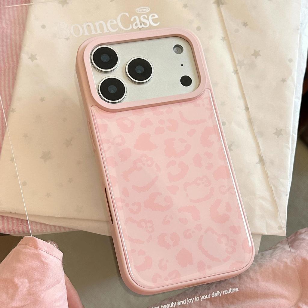 Pink Leopard Print Phone Case for iPhone 15, iPhone 16, iPhone 17 Pro Max