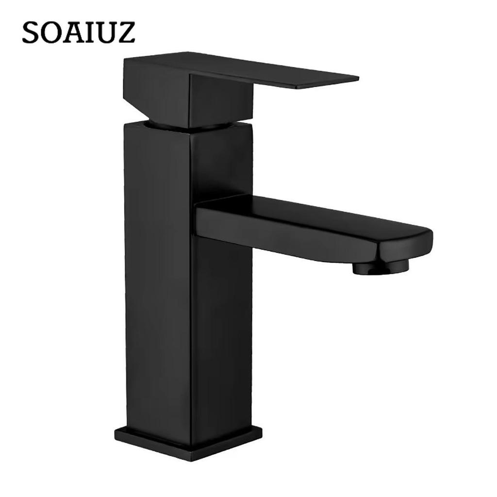 Ein Satz G1/2 Schwarze Waschtischarmatur Badezimmer Waschbecken Wassermischer Hahn Warm Kalt Wassermischer Armaturen Badezimmerarmatur Wasserfall Spültischarmatur