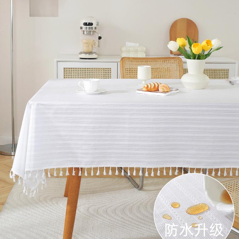 Pastoral Small Fresh Lilac Embroidered Tablecloth Geometric Rectangular Cover Towel Coffee Table Table Cloth Cover Cloth