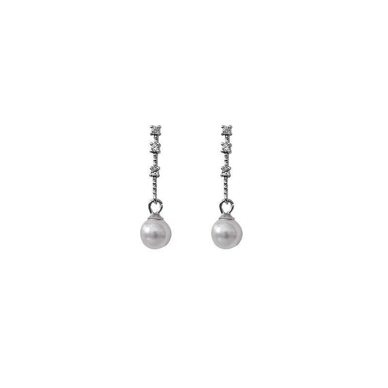 925 Silver Jewelry Women Small Pearl Stud Earrings Gift for Girls and Lady
