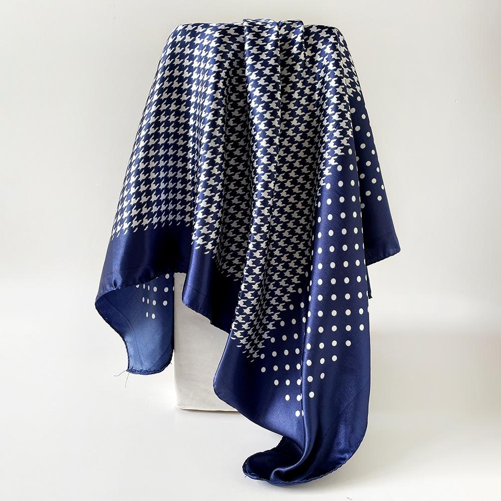 Wave headscarf women's artificial silk scarf 90 large square scarf satin shawl scarf