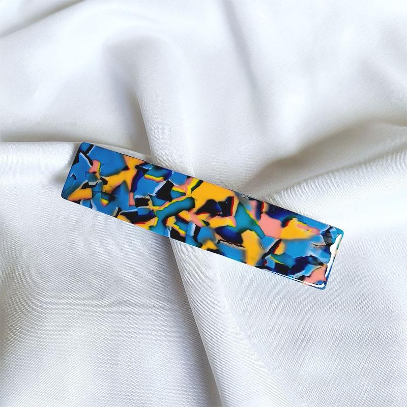 Koreanische Neue Florale Essigsäure Haarnadel Mode 10,5 cm Langer Streifen Federklemme Französische Pferdeschwanzklemme Haaraccessoires