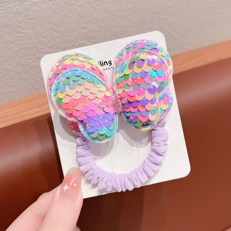 

Sparkling Sequin Bow Hair Clip for Girls and Babies - Half-Wrapped Duckbill Style for Top Buns