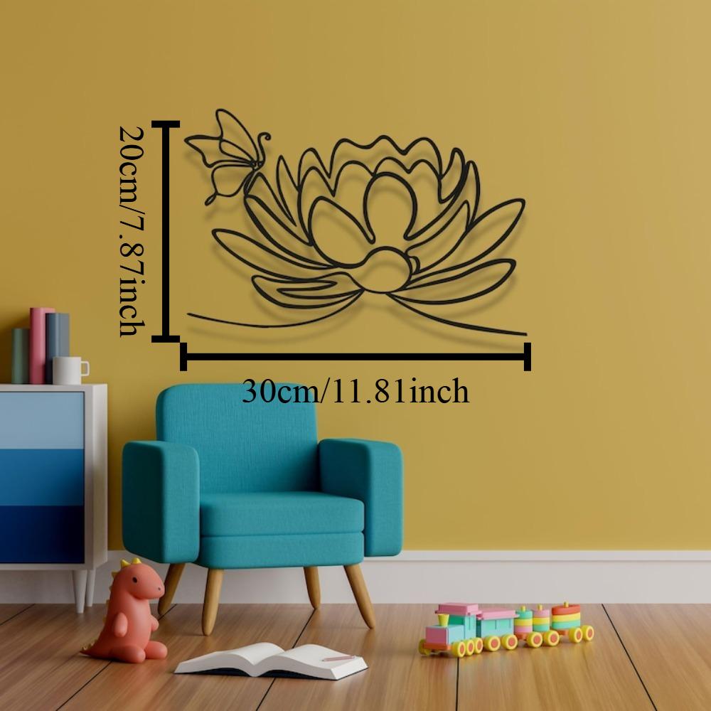 Metal Lotus Flower Wall Art Butterfly Zen Home Decor Yoga Studio 12in чёрный