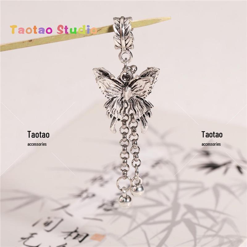 Three-Way Tassel Dangle Pendant Antique Silver Crystal DIY Bracelet Necklace Accessories