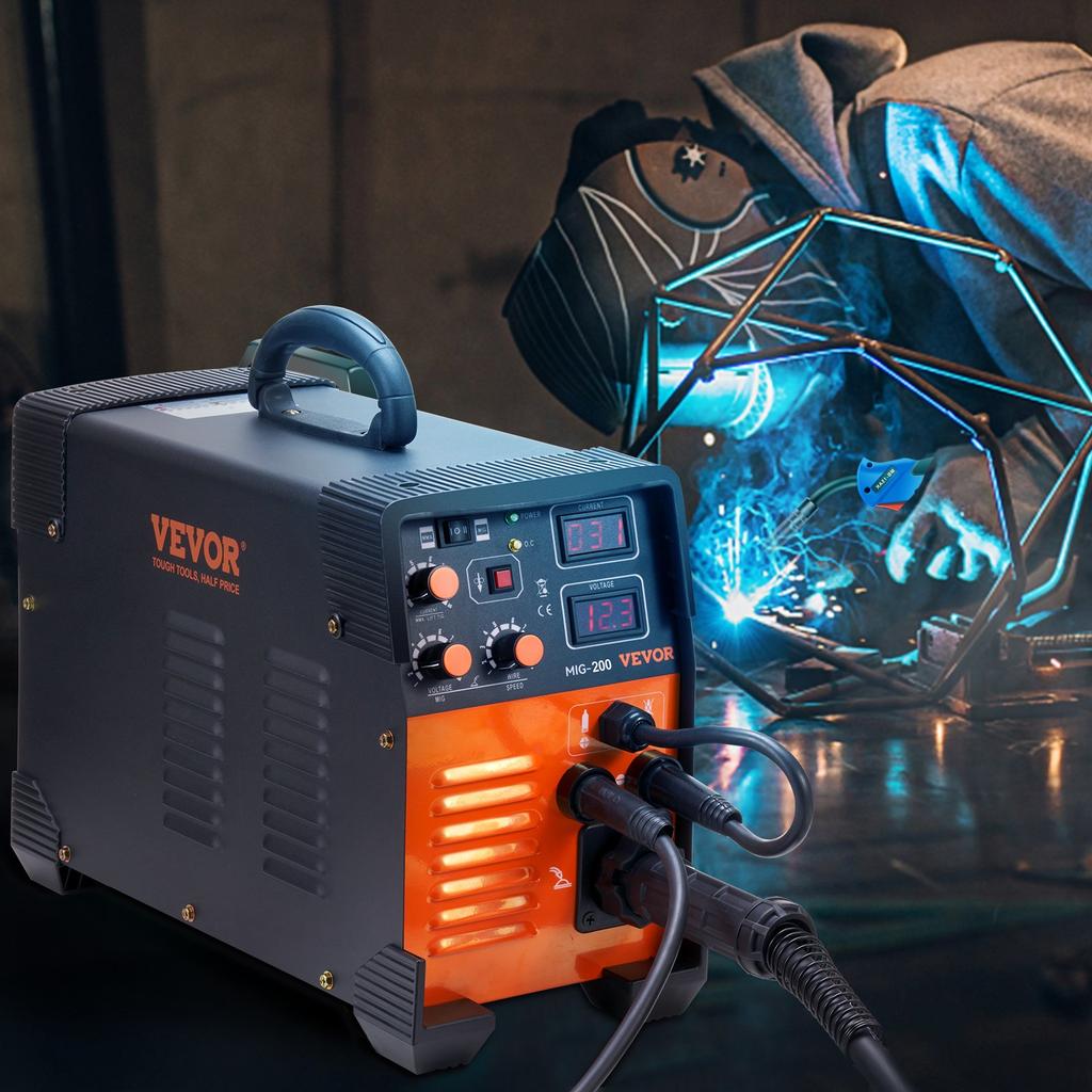 VEVOR MIG Welder 200 Amp MIG TIG Arc Welder 3 in 1 Welder Welding Machine 220V TIG Welder Lift ARC Welder MMA Stick IGBT DC Inverter Welder Digital
