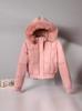 2025 Autumn/Winter Women's Petite Trendy Short Slimming Jacket with Big Fur Collar and Plus Velvet