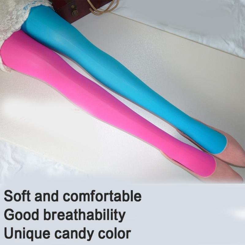 Two Tone Candy Colored Contrast Tights Stockings Open Crotch Designs Asymmetrical Multicolor Pantyhose Hosiery for Women