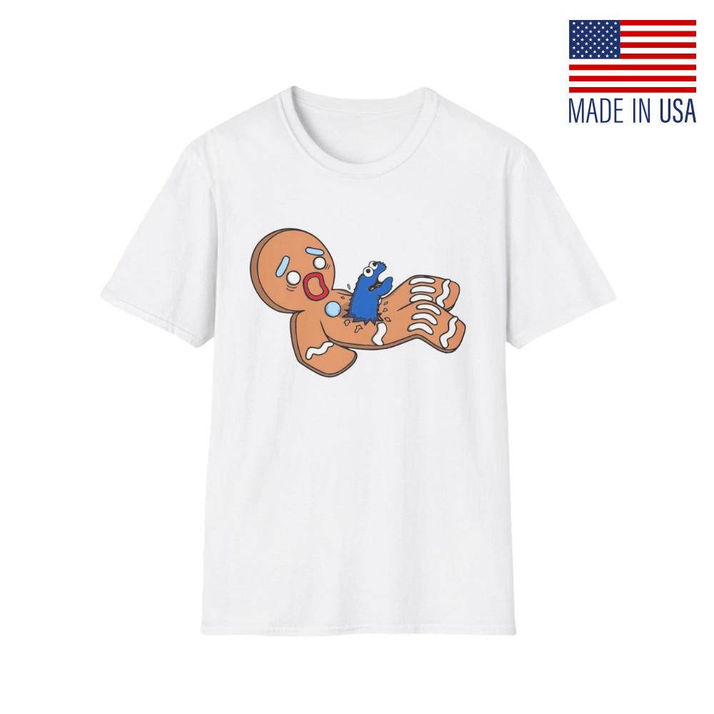 Monster Gingerbread Cookie T-Shirt Funny Christmas Holiday Humor Unisex Tee S разноцветный