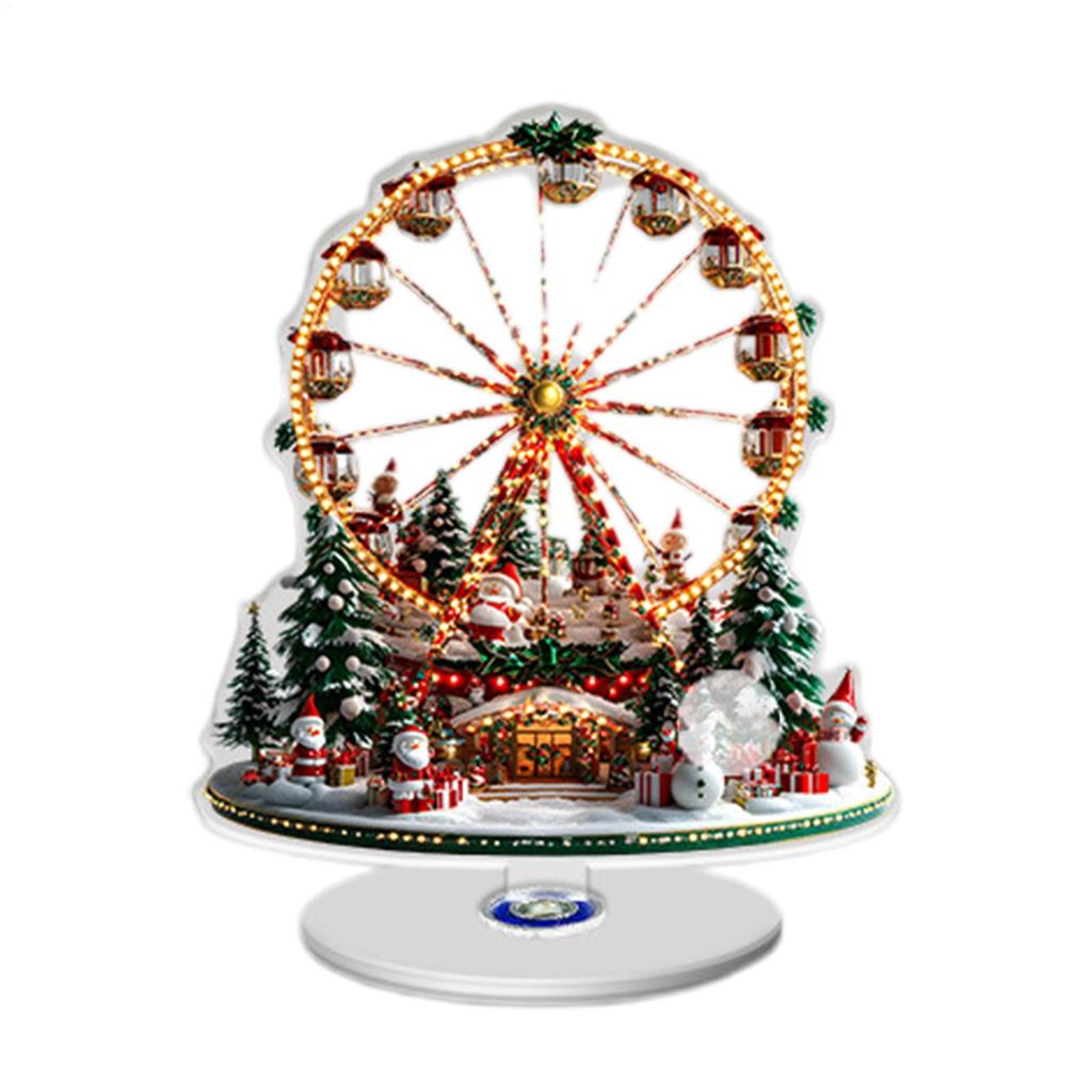 Christmas 2D Acrylic Ferris Wheel Santa Claus Desktop Decoration Home Ornaments Holiday Gift 2025 Xmas Navidad Party Supplies