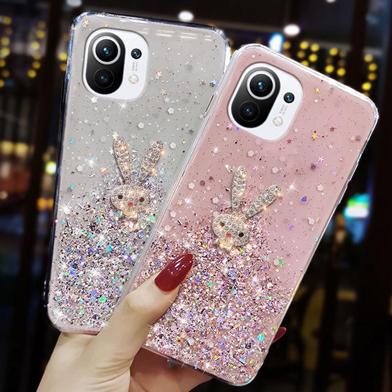 Glitter sequin rabbit transparent suitable for Xiaomi Mi 11 mobile phone case 11pro protective case 11T shell protection