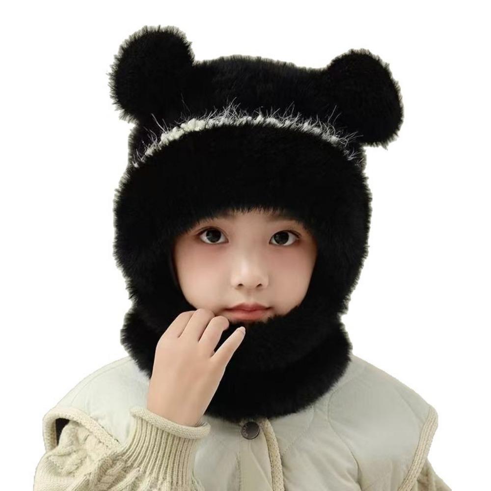 

Детская ветрозащитная шапка-капюшон 4 в 1, защита от холода, детская ветрозащитная накидка, детская одежда чёрный