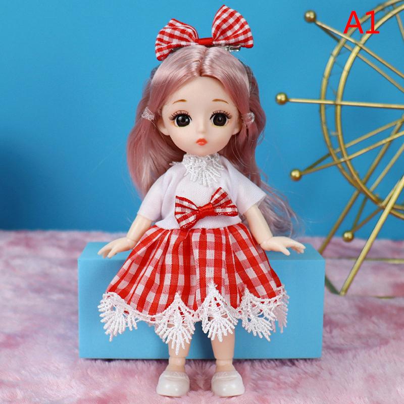 Süße 17Cm Prinzessin Puppe mit Kleidung 13 Gelenke Ob11 Puppen Spielzeug für Mädchen DIY Geschenk