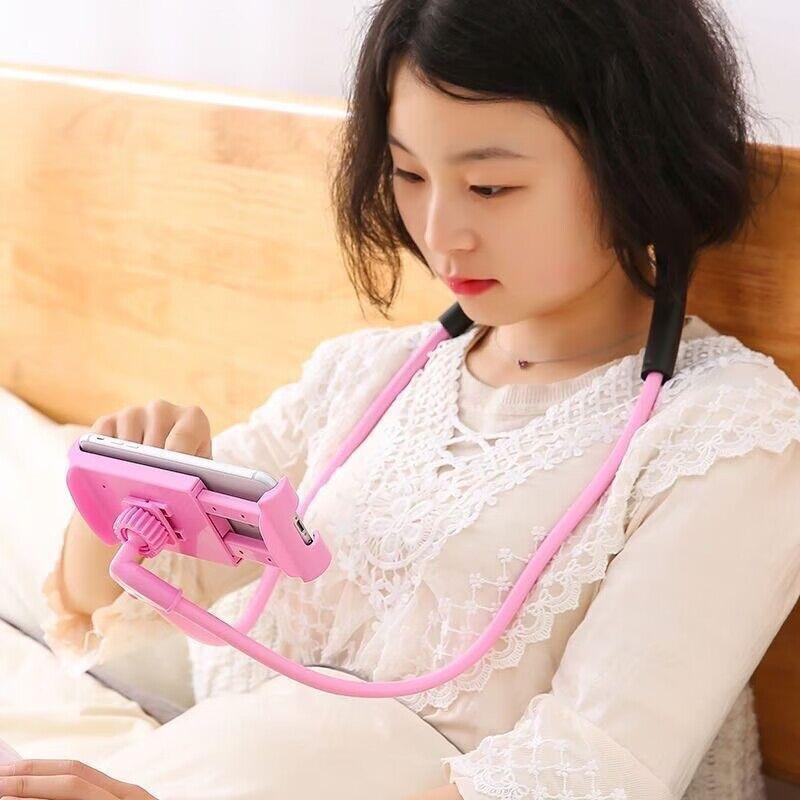 Lazy Hanging Neck Phone Stand Holder Rotatable Mobile Phone Stand Necklace Bracket Bed 360 Degree Phone Holder For Smartphones