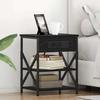 Nightstand with Shelf 2 Pcs Black Oak Effect 41 X 31 X 51 Cm