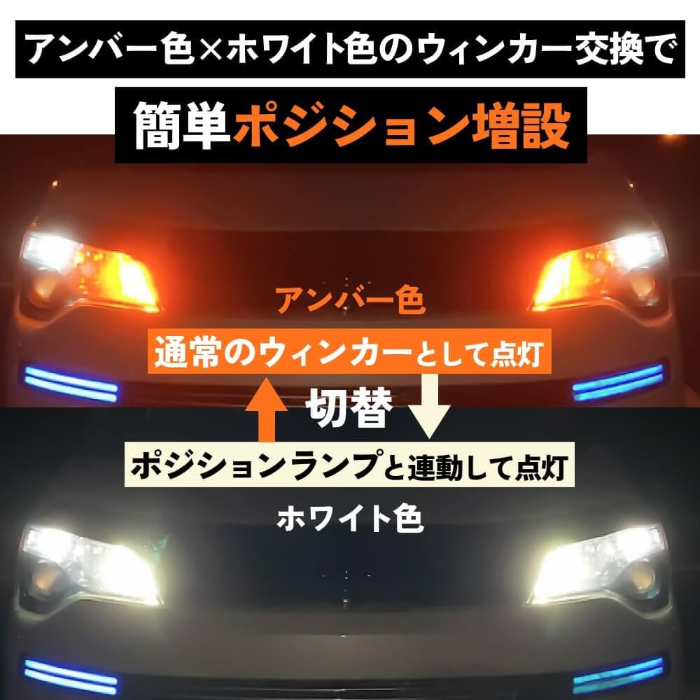 HID-YA S25 150° LED Turn Signal, 2 Color Switching, Amber/White, Stealth Built-In High Fla