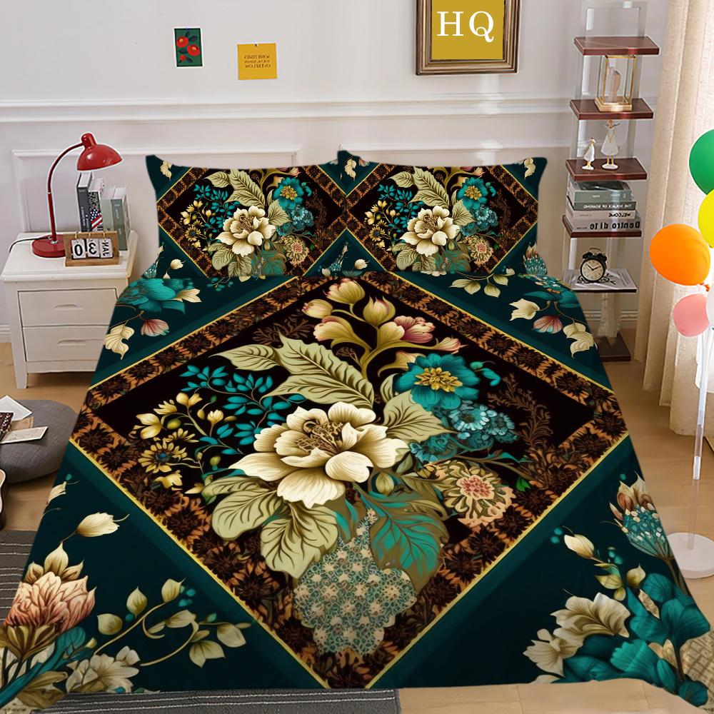 Set Copripiumino 3D Stampa Floreale Donna Tessili per la Casa Poliestere Dimensioni Queen Set Copripiumino per Letto