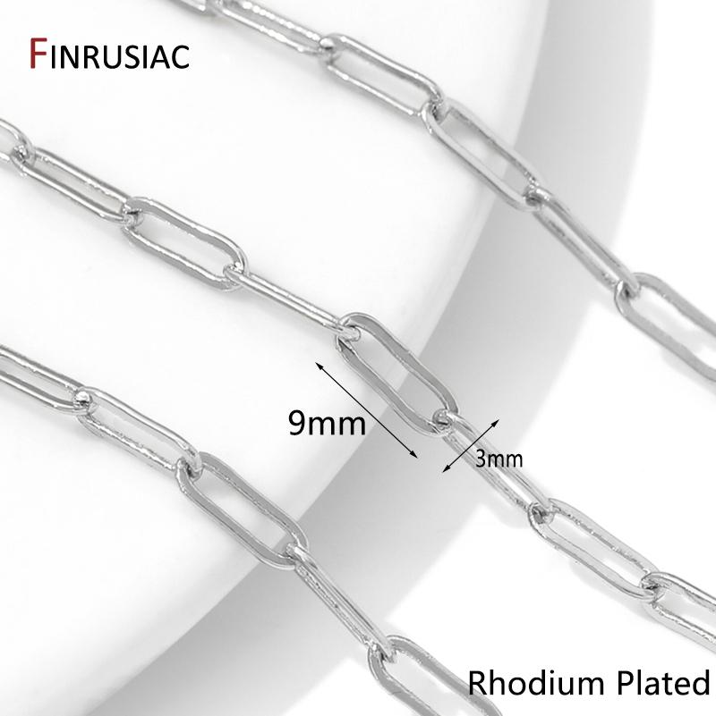 14K Gold Plated Brass Paperclip Link Chain Oval Link Cable Bulk Chain For DIY Jewelry Making Findings Handmade Crafts Components
