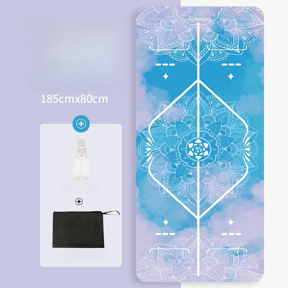 1mm Printed Natural Rubber Yoga Mat Wear-resistant Portable Professional Anti-slip Yoga Mat Foldable Dance Fitness Mat 80cm wide 185X80CMX1MM