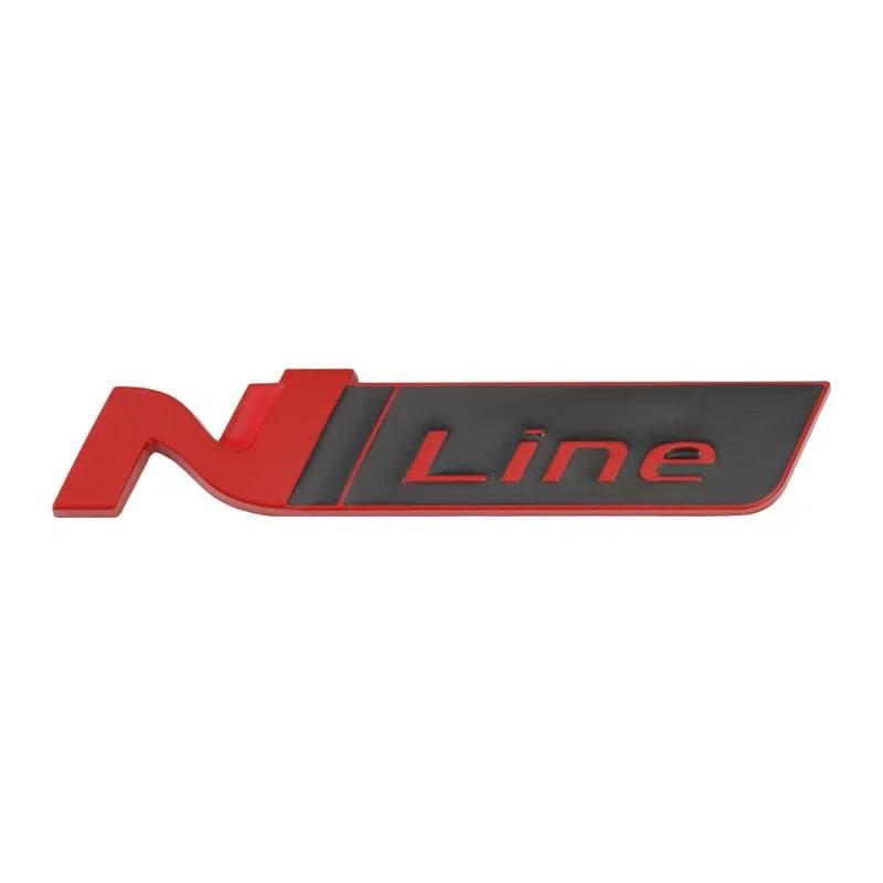 Kovové 3D logo N LINE Zadní emblém nálepka na kufr auta Odznak na karoserii pro Hyundai Accent Sonata Kicks Reina vq1