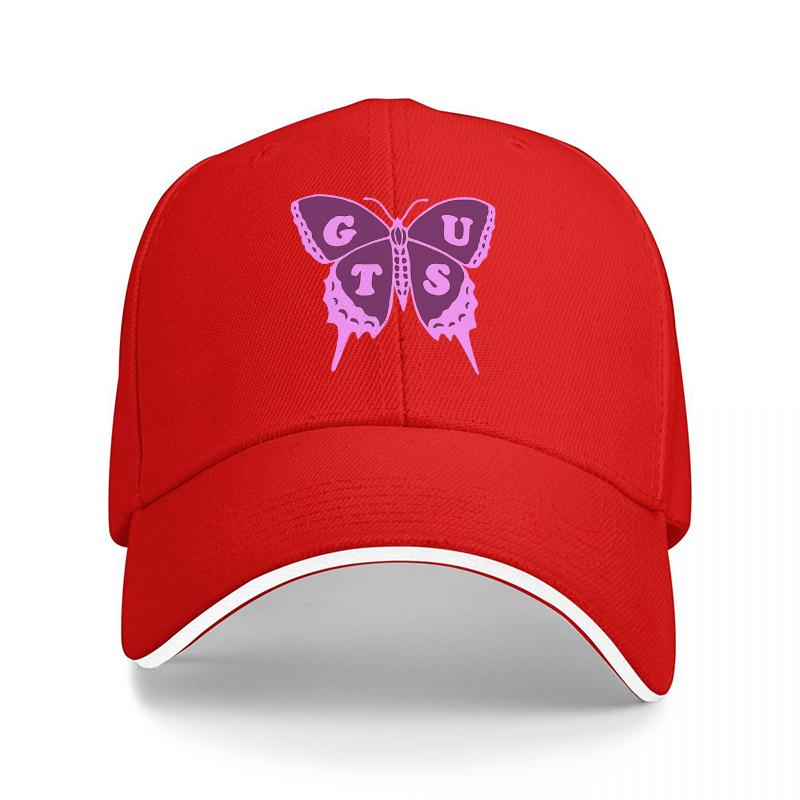 

GUTS Butterfly Logo Black Baseball Cap with Purple Design and White Trim for Fashionable Streetwear Style Adjustable