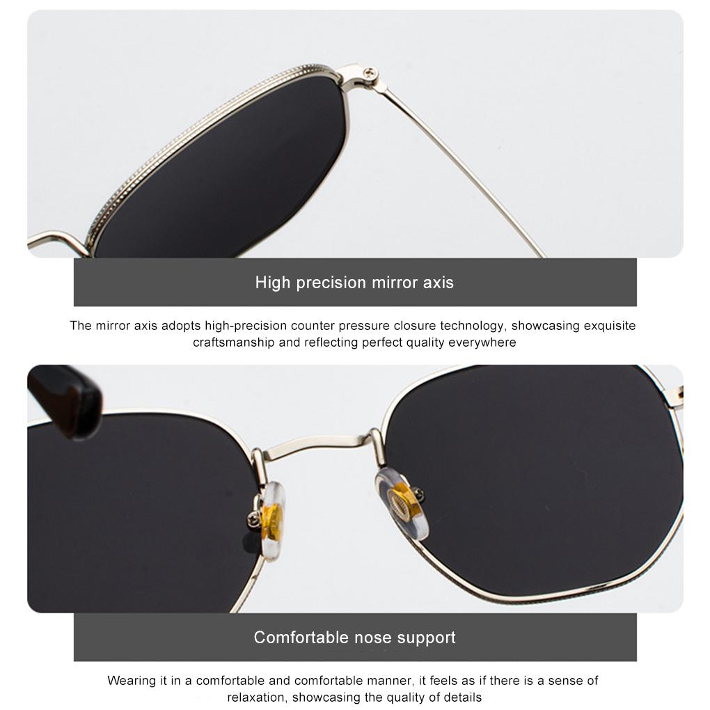 Lightweight Frame UV Protection Hexagonal Sunglasses For Fashionable Men