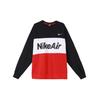 Air Colorblock Large Logo Fleece Crew Neck Long Sleeve Sweatshirt Men Black CJ4828-011