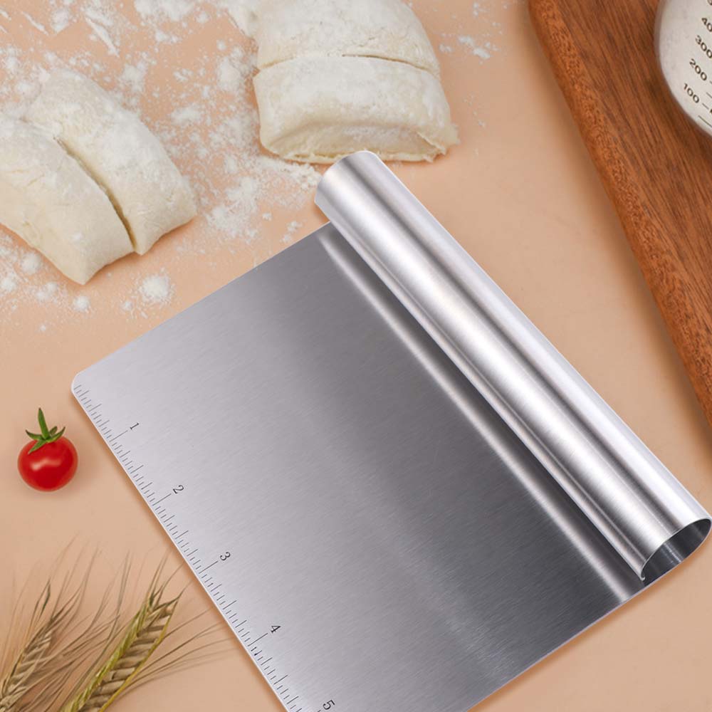 Graduated Bench Scraper Stainless Steel Pastry Spatula Dough Cutter  Rice Noodle Rolls