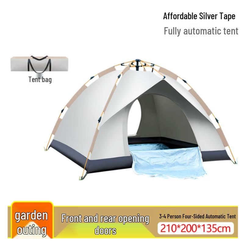 Zebian Outdoor Automatic 4-Person Double Door Camping Tent