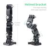 Waterproof Helmet Bracket Front Side Helmet Accessories with Buckle Mount Curved Rubber Arm Base Support 4K Action Camera Part