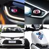 2/1in1 Car Demon Eye Red Eye Dynamic 3 Inch Devil Eyes Lens Lights For 12v Retrofit Kit Flat Headlight Assembly Auto Accessories