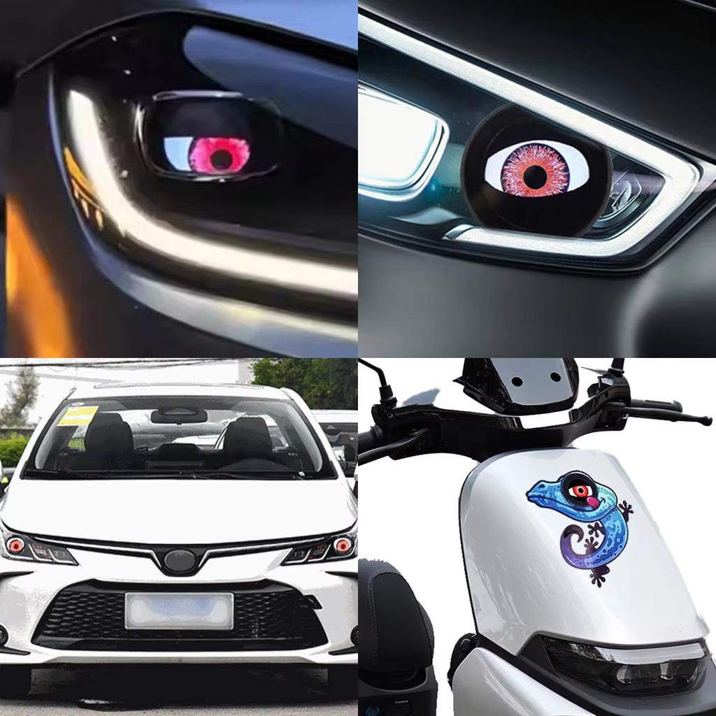 2/1in1 Car Demon Eye Red Eye Dynamic 3 Inch Devil Eyes Lens Lights For 12v Retrofit Kit Flat Headlight Assembly Auto Accessories