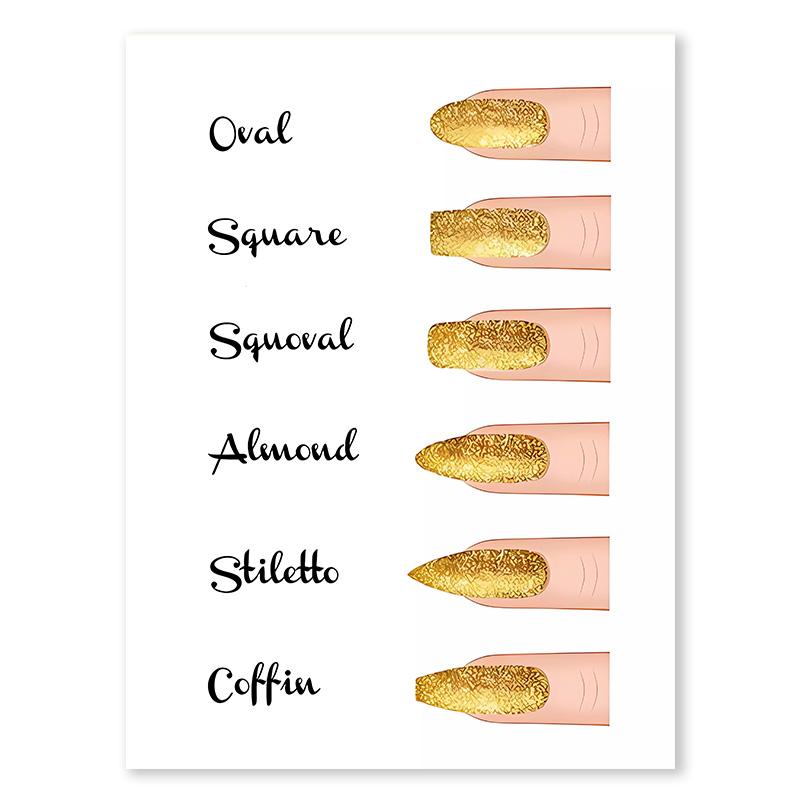 

Модные формы ногтей, холст, картина, макияж, постер и принт, фотографии, подарок маникюрше, скандинавский салон красоты, маникюр, настенный художественный декор 21x30cm No Framed