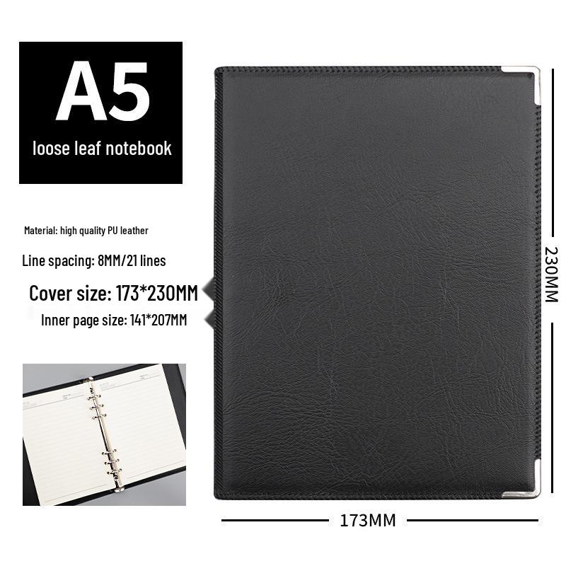 Custom PU Leather Loose-Leaf Notebook – A5/B5 Business Gift, Large Size, Detachable