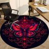 1pc Butterfly Artwork Chair Carpet for Office, Round Non Slip Durable Large Size Office Carpet, Suitable for Office