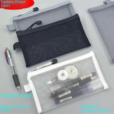 Borsa Trasparente a Rete Semplice per Matite - Borsa Porta Cancelleria con Cerniera ad Alta Capacità per Studenti che Sostengono Esami.