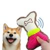 Jouet à mâcher couinant en peluche en forme d'os pour chien de petite et moyenne race, chiot, mâcheur agressif, pour jouer et nettoyer les dents