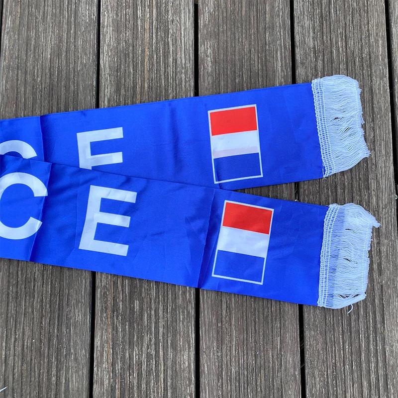 14x130cm  National Team Football Fans Scarf   France Tassel Flags Scarf Party Commemorative Souvenir
