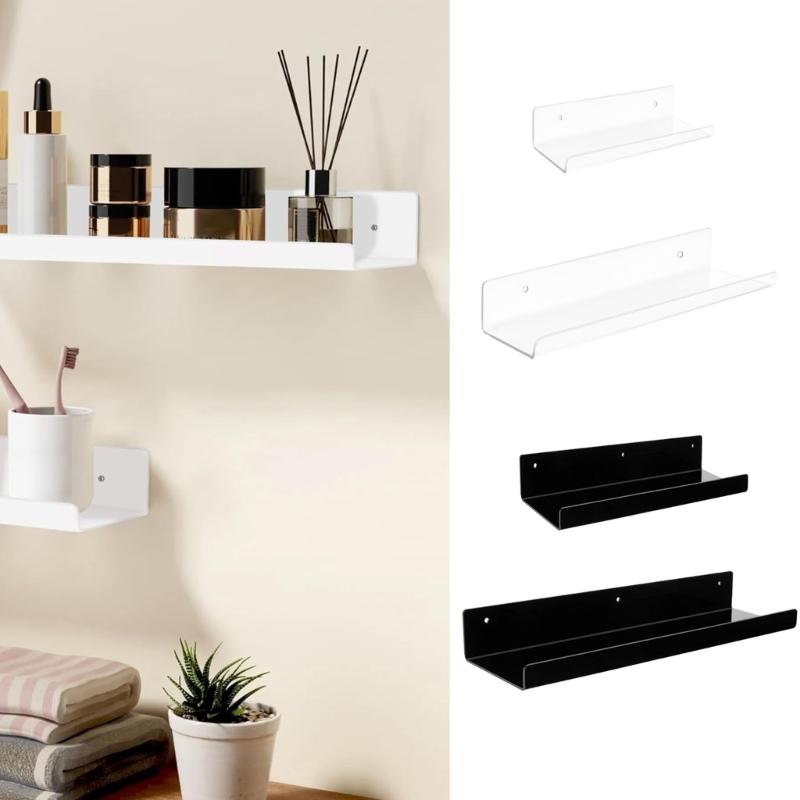 4Pcs Hanging Display Shelves for Books and Records Easy Install Photo Presentation Rack Multipurpose Floating Shelf
