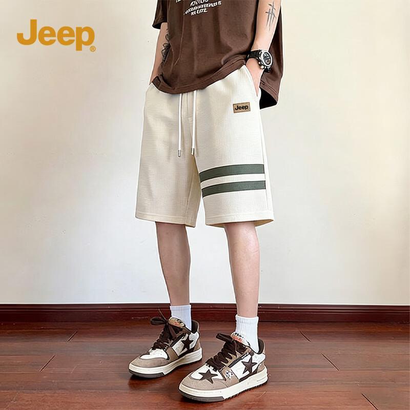 

JEEP Men s Waffle Knit Double Stripe Casual Shorts 3XL