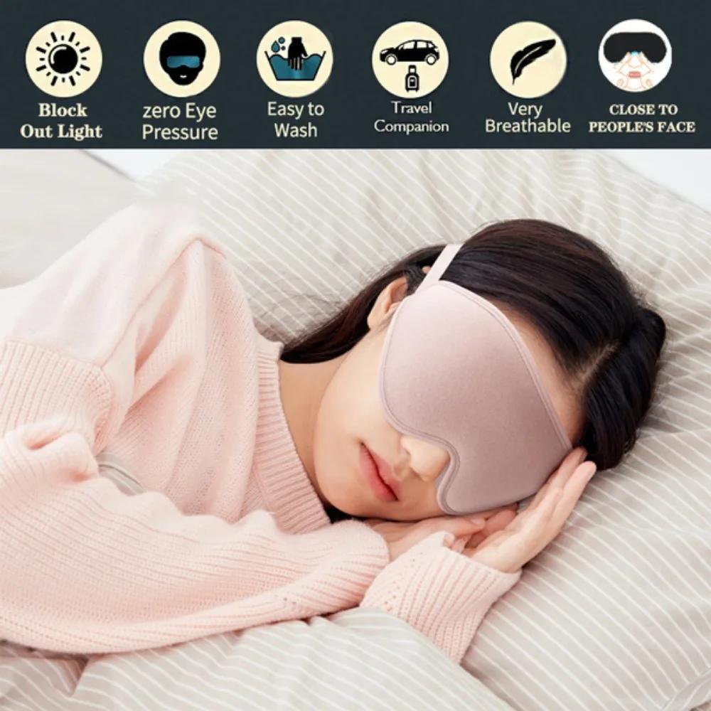 3D Blackout Sleep Eye Mask for Men Women Adjustable Strap Breathable Soft for Travel Meditation Nap
