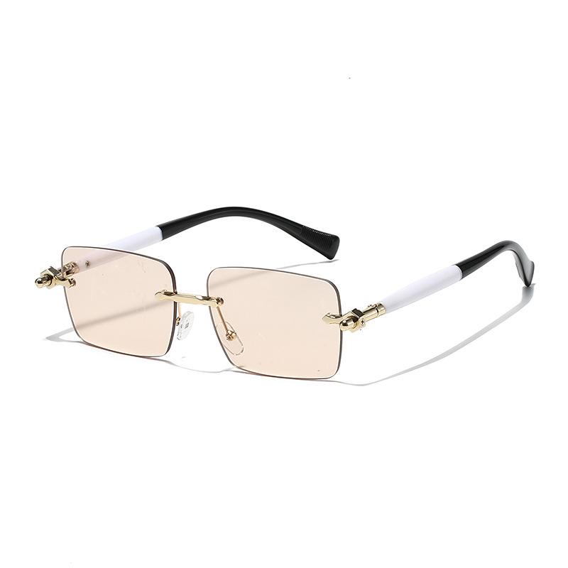 Frameless Cut-Edge High-End UV Protection Square Sunglasses