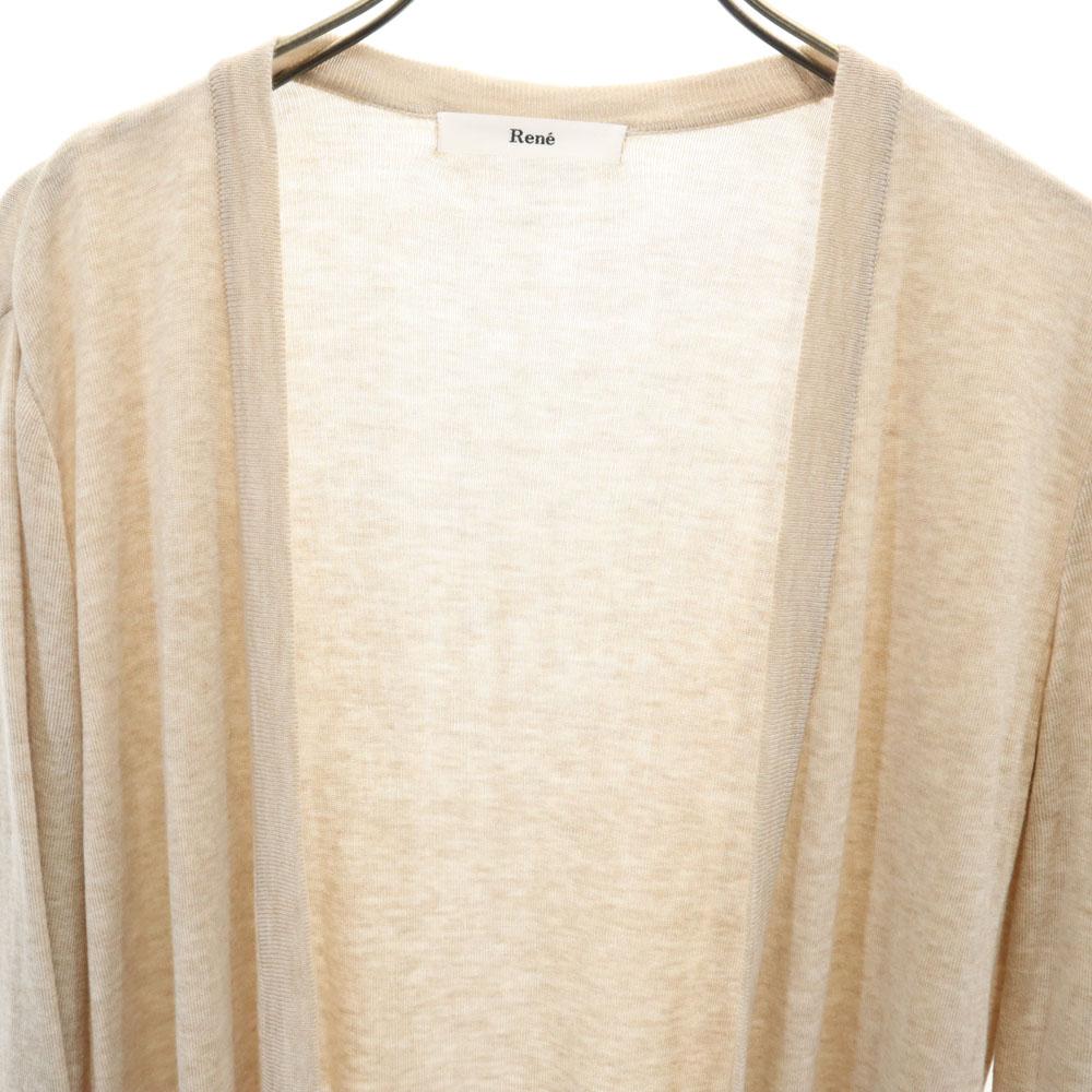 Rene Made In Japan Cashmere Blend Long Sleeve Knit Long Cardigan 34 Beige Men's Used