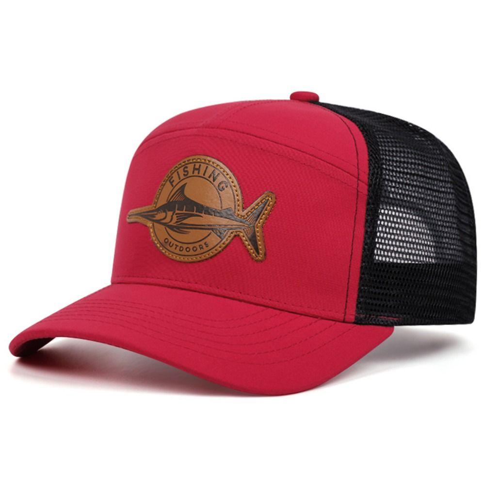 Seven-Panel Style Fishing Cap Adjustable Trucker Hat Summer Baseball Cap  Unisex