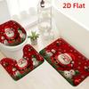 Christmas Bath Mat Santa Claus Snowman Snowflake Pattern Non Slip Absorbent Rug For Bathroom Shower Xmas Home Decoration