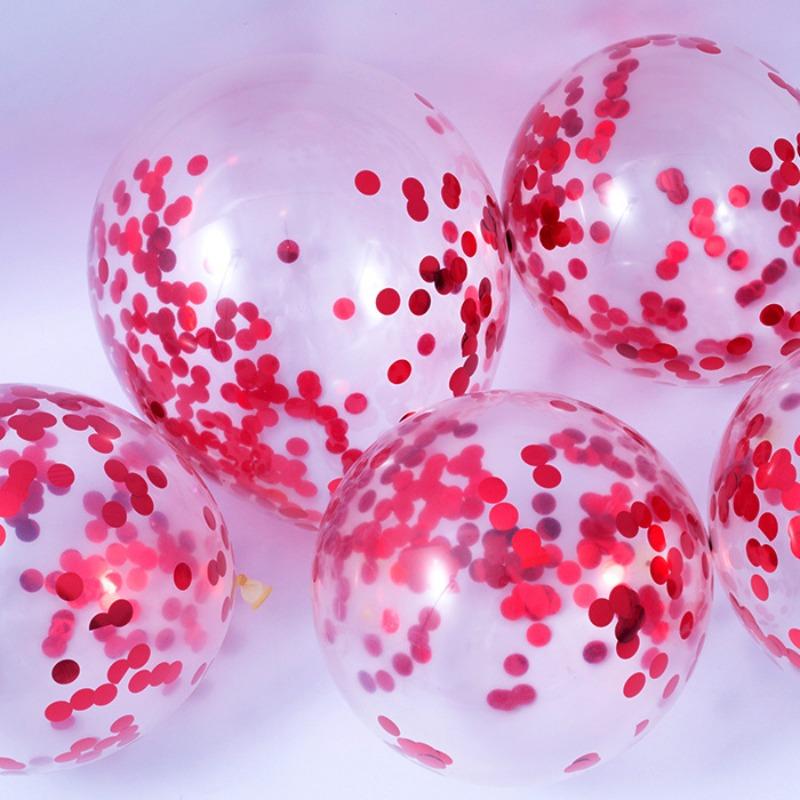 12 Inch Transparent Sequined Balloon Birthday Party Decoration Latex Balloon Internet Celebrity Douyin Decoration Decoration Party Balloon