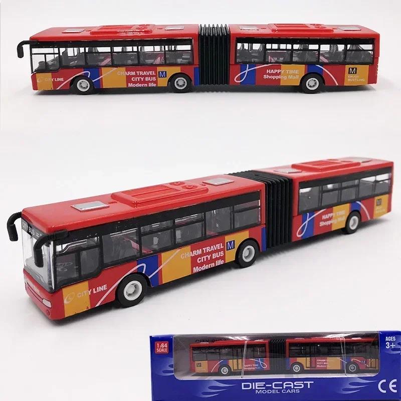 1/64 Diecast Alloy City Bus Pull Back Cars Kinderspielzeugauto Trägheitsfahrzeugmodell Spielzeug Lernspielzeug für Kinder Geschenk Jungen Spielzeug